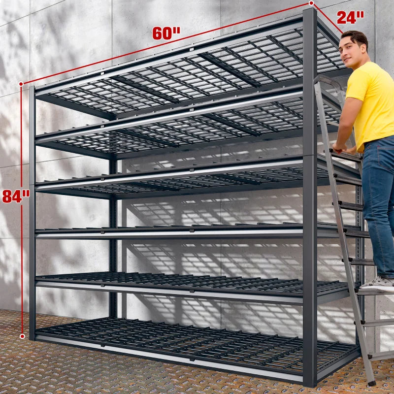 【🔥Factory Direct Clearout Sale🔥】2 PCS 84"H Garage Shelving 3000LBS Industrial Shelving Units 6-tierAdjustable Storage Shelves for Basement, Garage, Warehouse