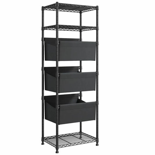 【🔥Factory Direct Clearout Sale🔥】18" W Shelving with Baskets for storage, 6 Tier Wire Shelves