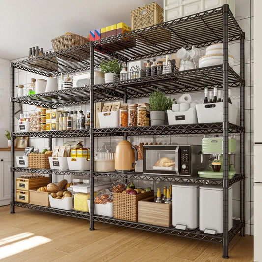 【🔥Factory Direct Clearout Sale🔥】72.8” W Metal Shelving Units, Adjustable Wire Shelves for Storage, 5-Wire Shelving Rack for Pantry Kitchen Supermarket