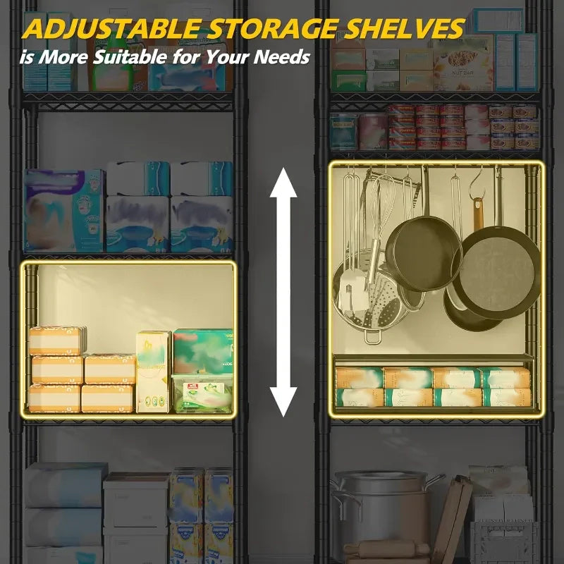 【🔥Factory Direct Clearout Sale🔥】12''W Wire Shelving Units, Set of 2 Metal Shelf, Narrow Metal Shelf, Adjusable Wire Storage Shelves for Pantry Kitchen Dorm