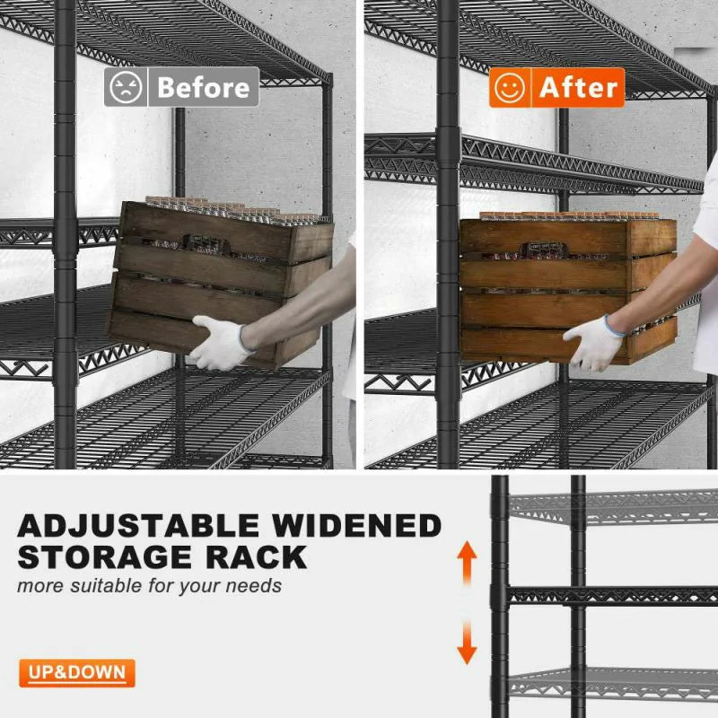 【🔥Factory Direct Clearout Sale🔥】55.5"W Wire Shelving Unit With Wheels, 2998Lbs Metal Garage Shelves Adjustable, Wire Shelving Rack for Pantry Kitchen Basement