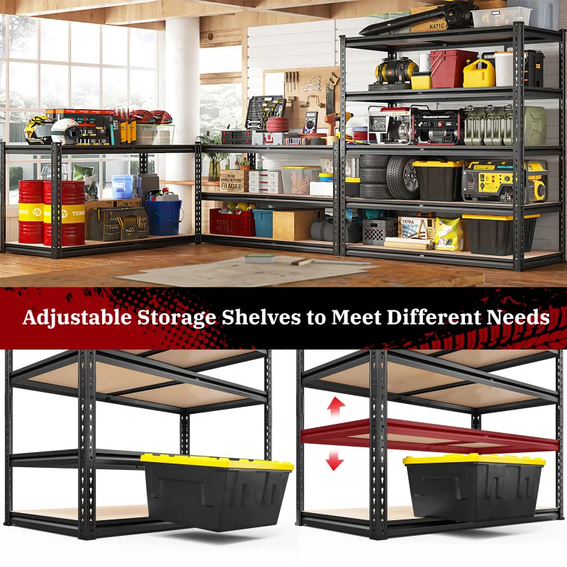 【🔥Factory Direct Clearout Sale🔥】2-Pack 40"W Garage Storage Shelves, 2500lbs Heavy Duty Steel Shelving, Adjustable Storage Rack for Basement Commercial