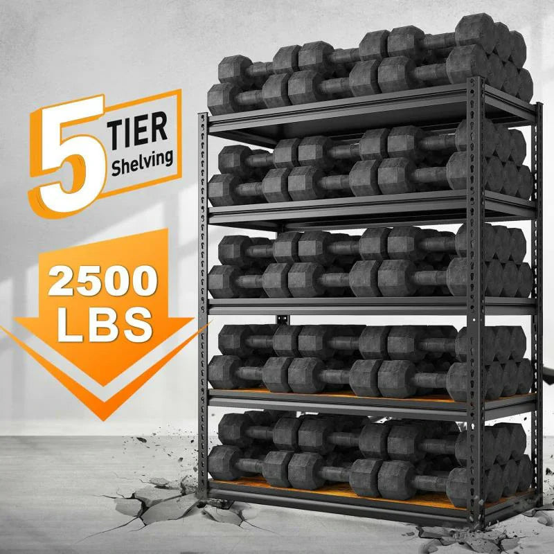 【🔥Factory Direct Clearout Sale🔥】Heavy Duty Storage Shelving 5 Tiers Garage Shelves Load 2500LBS