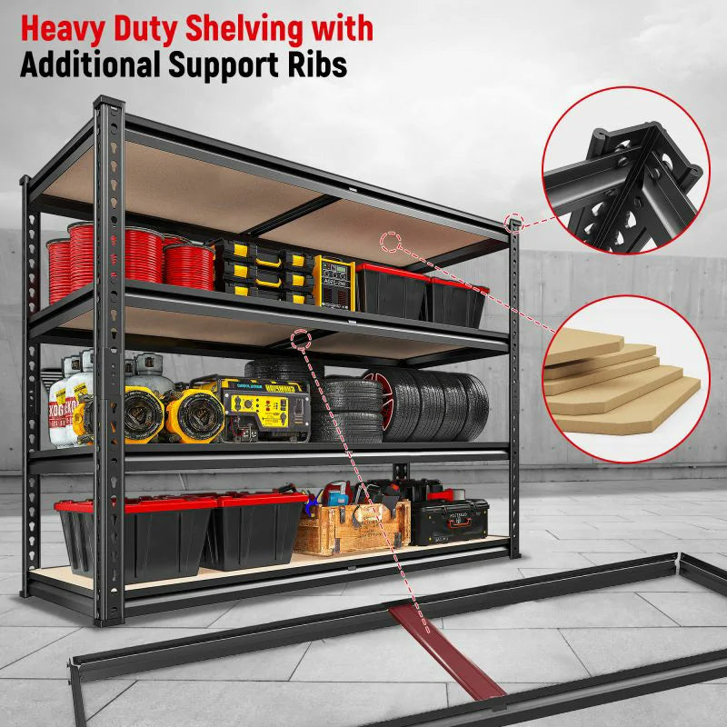 【🔥Factory Direct Clearout Sale🔥】2-Pack 40"W Garage Storage Shelves, 2500lbs Heavy Duty Steel Shelving, Adjustable Storage Rack for Basement Commercial