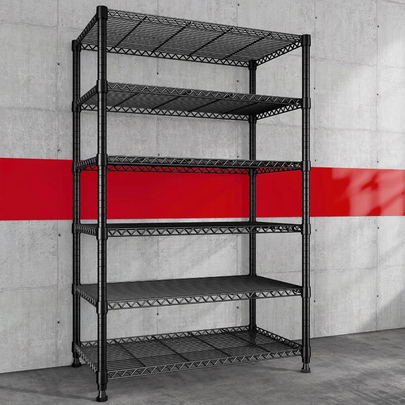 【🔥Factory Direct Clearout Sale🔥】35"W Wire Storage Shelving Units, 6-Tier Adjustable, 1000lbs Metal Shelf for Kitchen Pantry Basement