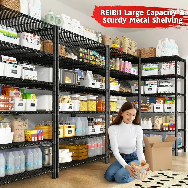 【🔥Factory Direct Clearout Sale🔥】35.5"W Wire Storage Shelves, 6-Tier Adjustable Outdoor Metal Shelves for Kitchen Pantry Basement