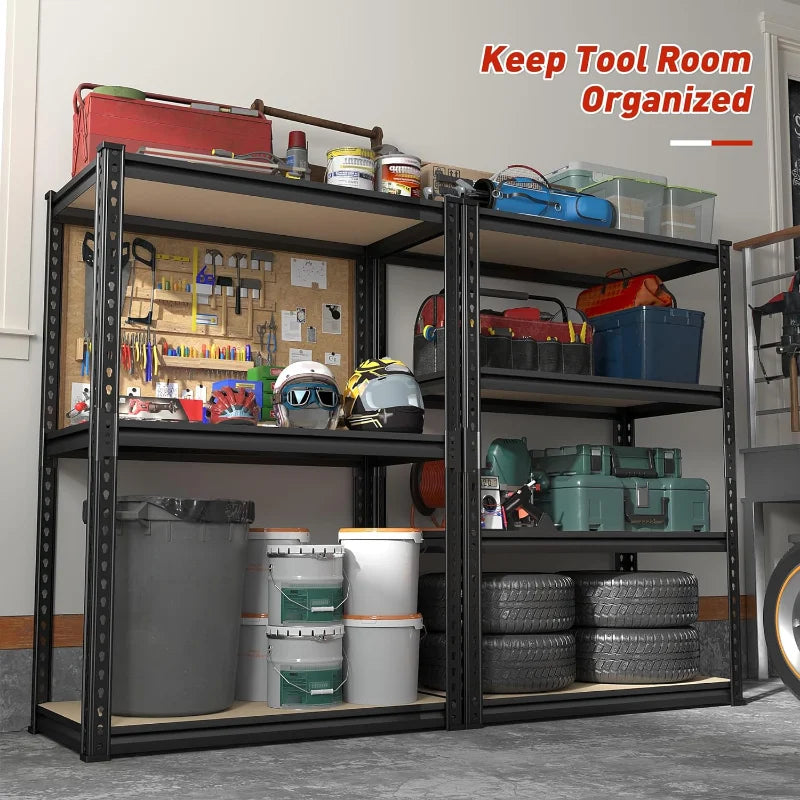 【🔥Factory Direct Clearout Sale🔥】24''W Storage Shelves 1600lbs, 4-Tier Adjustable Metal Shelving, Sturdy Stoarge Rack for Garage Kitchen Basement