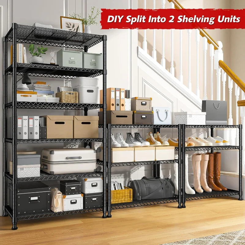 【🔥Factory Direct Clearout Sale🔥】35"W Wire Storage Shelving Units, 6-Tier Adjustable, 1000lbs Metal Shelf for Kitchen Pantry Basement