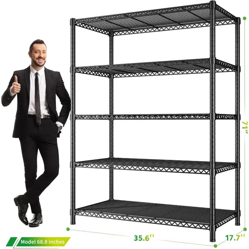 【🔥Factory Direct Clearout Sale🔥】35.6"W Wire Shelving Units, 5-Tier Adjusatble, 1510lbs Metal Wire Rack for Kitchen Pantry