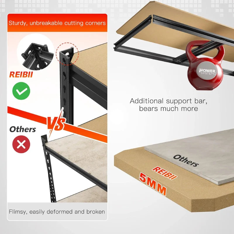【🔥Factory Direct Clearout Sale🔥】4-Tier Metal Shelving, Storage Shelves Load 1800LBS for Garage