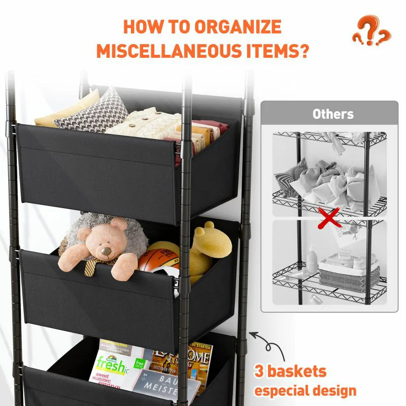 【🔥Factory Direct Clearout Sale🔥】18" W Shelving with Baskets for storage, 6 Tier Wire Shelves