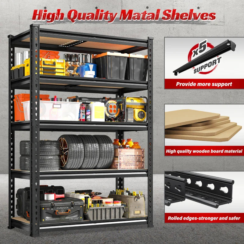 【🔥Factory Direct Clearout Sale🔥】Set of 2 Garage Storage Shelves, 27.6”W Metal Shelves Adjustable, 2000LBS Storage Rack for Pantry Kitchen Commercial