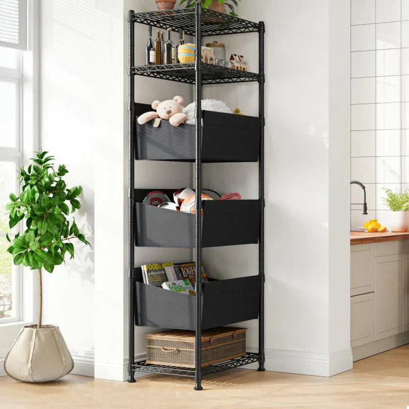 【🔥Factory Direct Clearout Sale🔥】18" W Shelving with Baskets for storage, 6 Tier Wire Shelves