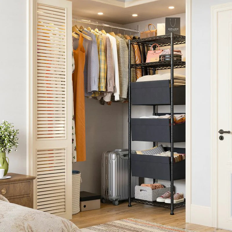 【🔥Factory Direct Clearout Sale🔥】18" W Shelving with Baskets for storage, 6 Tier Wire Shelves