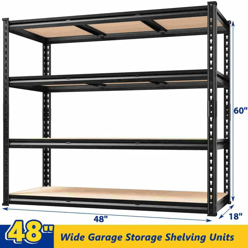 【🔥Factory Direct Clearout Sale🔥】48" W Garage Storage Shelves, Adjustable Steel Shelving Racks Load 2000lbs, Freestanding Shelves for Pantry Basement Warehouse