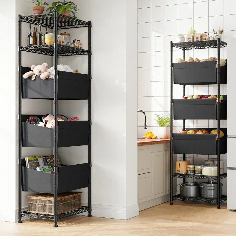 【🔥Factory Direct Clearout Sale🔥】18" W Shelving with Baskets for storage, 6 Tier Wire Shelves