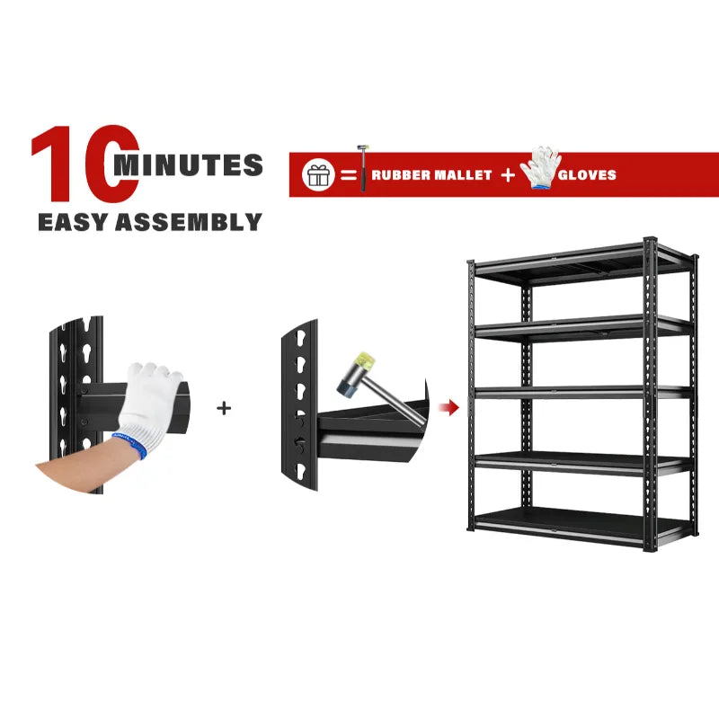 【🔥Factory Direct Clearout Sale🔥】 3000 LBS 5 Tiers Heavy Duty  Storage Shelves Adjustable Metal Shelving for  Garage, Pantry, Kitchen and Basement