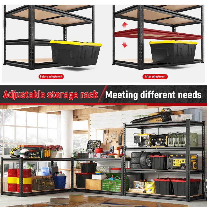【🔥Factory Direct Clearout Sale🔥】2-Pack 40"W Garage Storage Shelves, 2500lbs Heavy Duty Steel Shelving, Adjustable Storage Rack for Basement Commercial