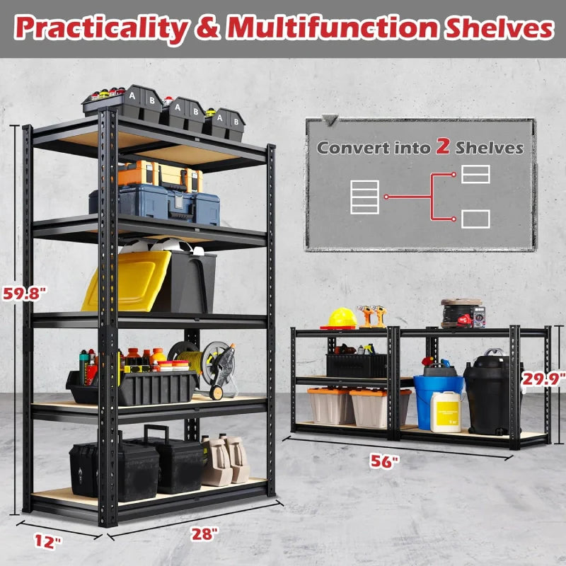 【🔥Factory Direct Clearout Sale🔥】Storage Shelves Load 2020lbs, 5-Tier Adjustable Metal Shelving Units, Shelving Rack for Closet Kitchen Pantry