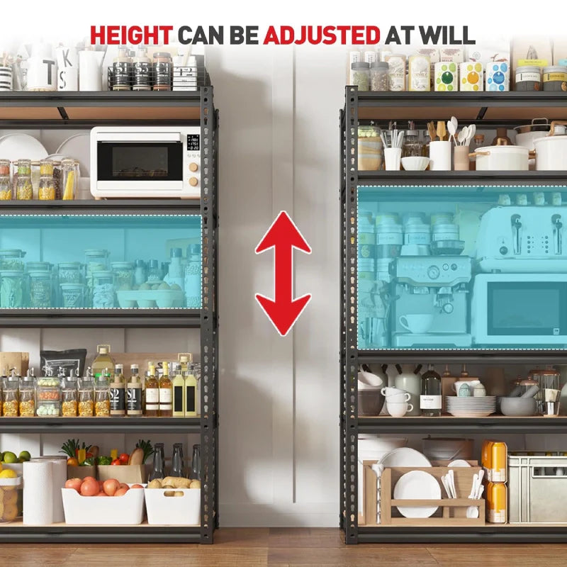 【🔥Factory Direct Clearout Sale🔥】35.5“W Garage Shelf, 5-Tier Adjustable, 2000LBS Steel Shelving Racks, Boltless Shelving Units for Pantry Kichen Closet
