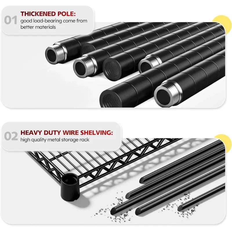 【🔥Factory Direct Clearout Sale🔥】2 Pack 56”W Wire Rack Shelving with Wheels, 2600lbs Heavy Duty Metal Shelves for Commercial, Garage, Kitchen