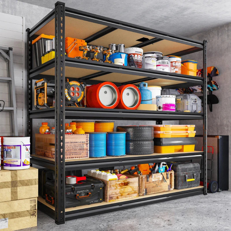 【🔥Factory Direct Clearout Sale🔥】48" W Garage Storage Shelves, 3000lbs Heavy Duty Steel Shelving Racks, Adjustable Metal Racks for Basement Warehouse Commercial