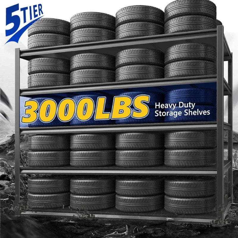 【🔥Factory Direct Clearout Sale🔥】48.4“W Garage Shelving 3000LBS Heavy Duty Metal Storage Shelves, Industrial Storage Shelving for Basement Warehouse