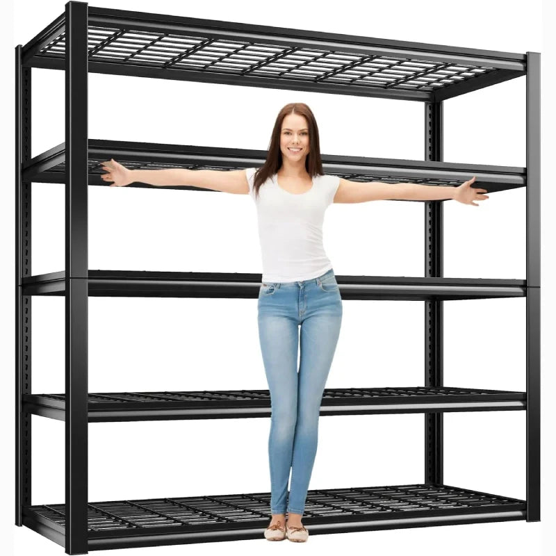 【🔥Factory Direct Clearout Sale🔥】48.4"W 3000 LBS Metal Storage Shelves for Garage Inventory Shelving 5 Tiers  Adjustable Basement Shelving Units for Warehouse