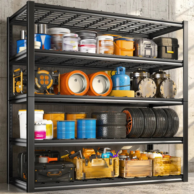 【🔥Factory Direct Clearout Sale🔥】48.4"W 3000 LBS Metal Storage Shelves for Garage Inventory Shelving 5 Tiers  Adjustable Basement Shelving Units for Warehouse