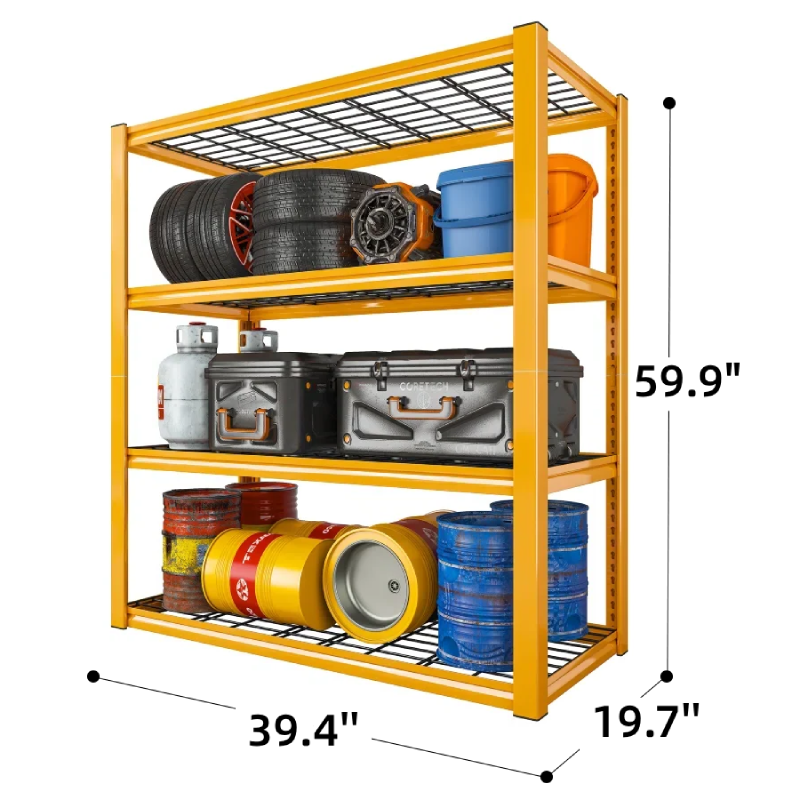 【🔥Factory Direct Clearout Sale🔥】2PCS 4400 LBS Metal Garage Shelving,4 Tiers Heavy Duty Storage Shelves,Industrial Metal Storage Rack