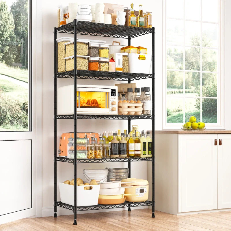 【🔥Factory Direct Clearout Sale🔥】21.5"W Wire Shelving Units, 5-Tier Adjustable, 1000lbs Metal Wire Racks for Pantry Kitchen Dorm