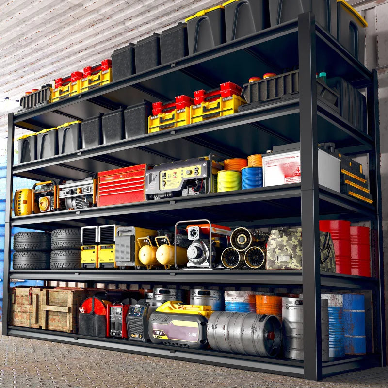 【🔥Factory Direct Clearout Sale🔥】2-Pack 60"W 5-Tier Garage Shelves 6000LBS Heavy Duty Garage Shelving Adjustable & Anti-Scratch Garage Shelving for Basement Warehouse