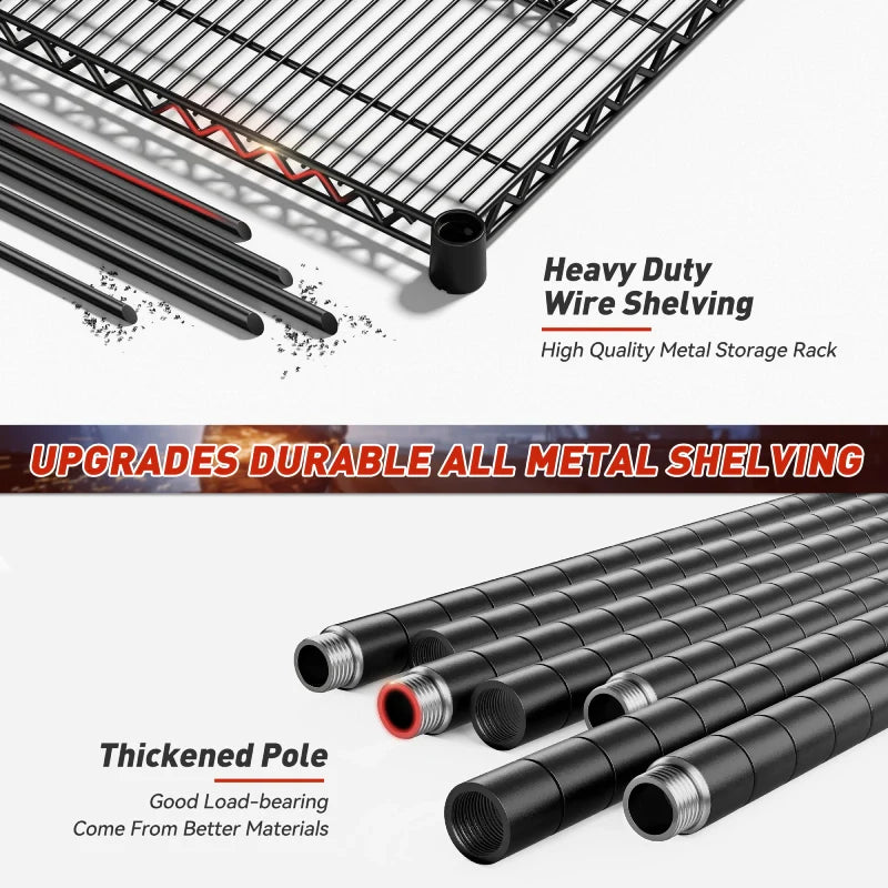 【🔥Factory Direct Clearout Sale🔥】60” W Wire Shelving Units, 2399lbs Adjustable Steel Shelving Racks, Storage Shelves for Pantry Kitchen Commercial