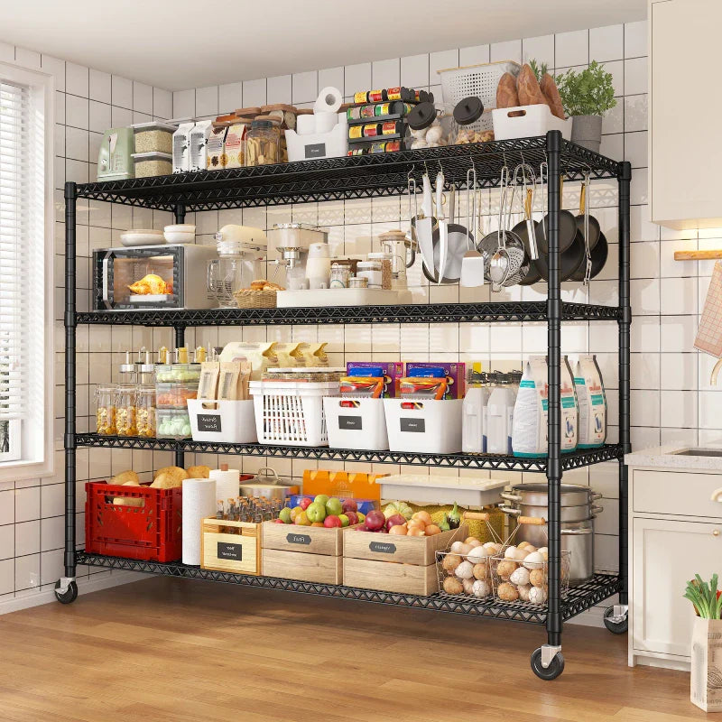 【🔥Factory Direct Clearout Sale🔥】60” W Wire Shelving Units, 2399lbs Adjustable Steel Shelving Racks, Storage Shelves for Pantry Kitchen Commercial