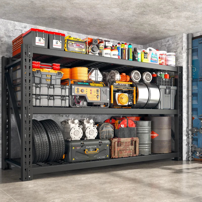 【🔥Factory Direct Clearout Sale🔥】68"W Industrial Storage Shelving 7014LBS Garage Shelving with 2338LBS Per Shelf Gymnasium Storage Rack for Garage, Basement, Warehouse, Industrial