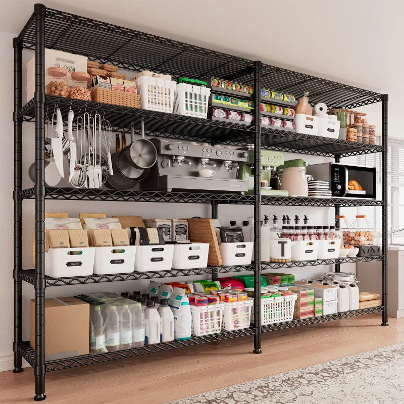 【🔥Factory Direct Clearout Sale🔥】72"H Wire Shelving, 1600Lbs Metal L Shaped Shelves Adjustable, 70"W Storage Racks for Pantry Kitchen