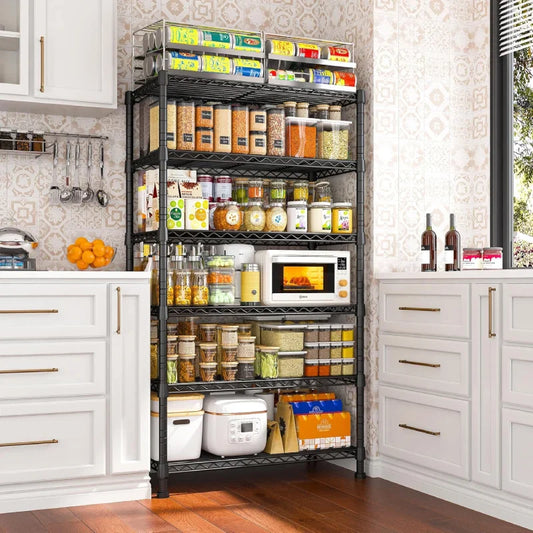 【🔥Factory Direct Clearout Sale🔥】21.5"W Metal Wire Rack, 6-Tier Adjusatble, 1000lbs Wire Shelving Units for Kitchen Pantry Commercial
