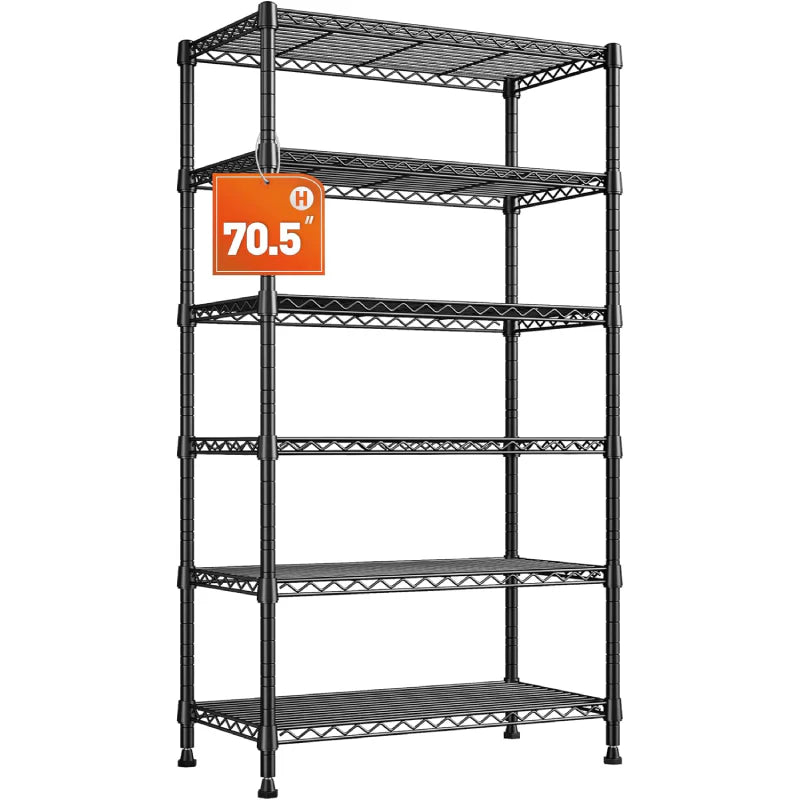【🔥Factory Direct Clearout Sale🔥】21.5"W Metal Wire Rack, 6-Tier Adjusatble, 1000lbs Wire Shelving Units for Kitchen Pantry Commercial