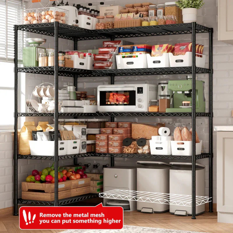【🔥Factory Direct Clearout Sale🔥】2 Pack Wire Shelving Units, 62"W Adjustable Storage Shleves Load 1550LBS, Metal Rack for Pantry Kichen Commercial