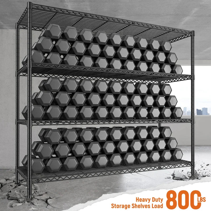 【🔥Factory Direct Clearout Sale🔥】45.3''W Wire Shelving, 4-Tier Adjustable, Storage Rack Metal Wire Shelves for Pantry Kitchen Commercial