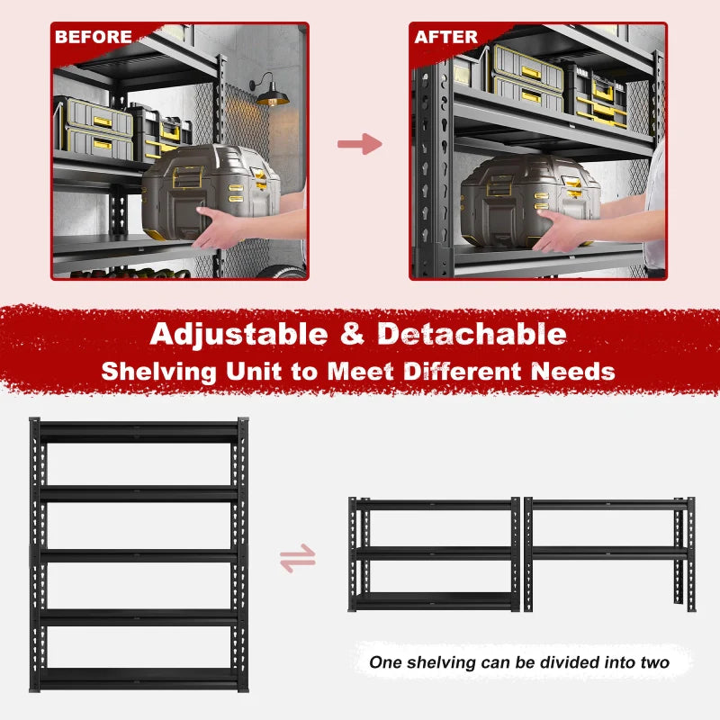 【🔥Factory Direct Clearout Sale🔥】72"H 2600LBS Garage Shelves,Metal Storage Shelving for Warehouse Commercial Pantry Garage