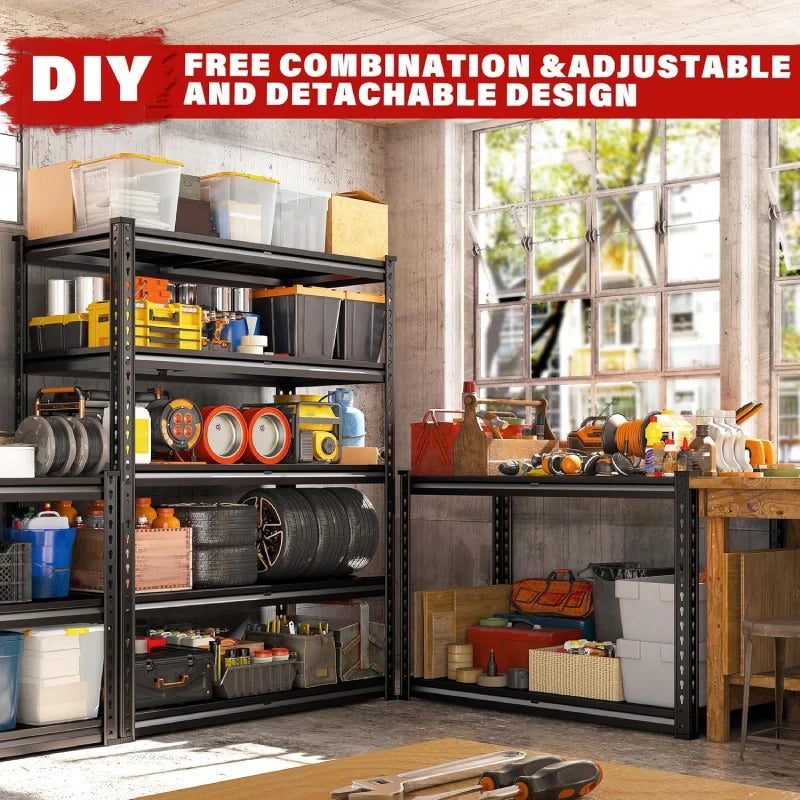 【🔥Factory Direct Clearout Sale🔥】 3000 LBS 5 Tiers Heavy Duty  Storage Shelves Adjustable Metal Shelving for  Garage, Pantry, Kitchen and Basement