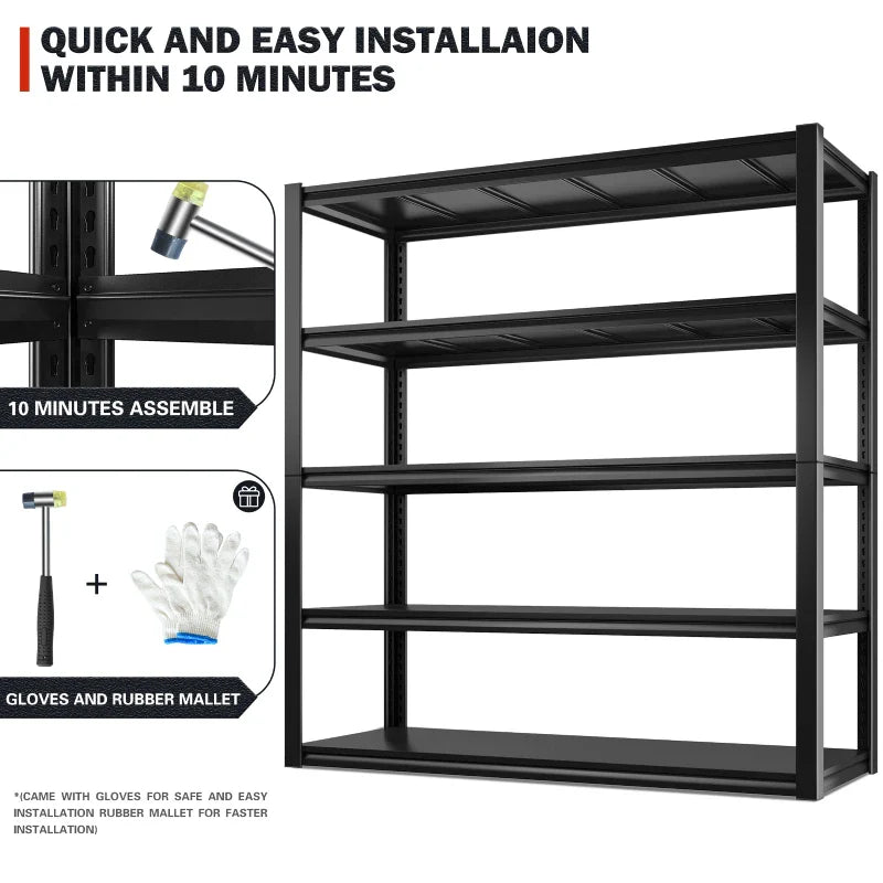 【🔥Factory Direct Clearout Sale🔥】48.4“W Garage Shelving 3000LBS Heavy Duty Metal Storage Shelves, Industrial Storage Shelving for Basement Warehouse