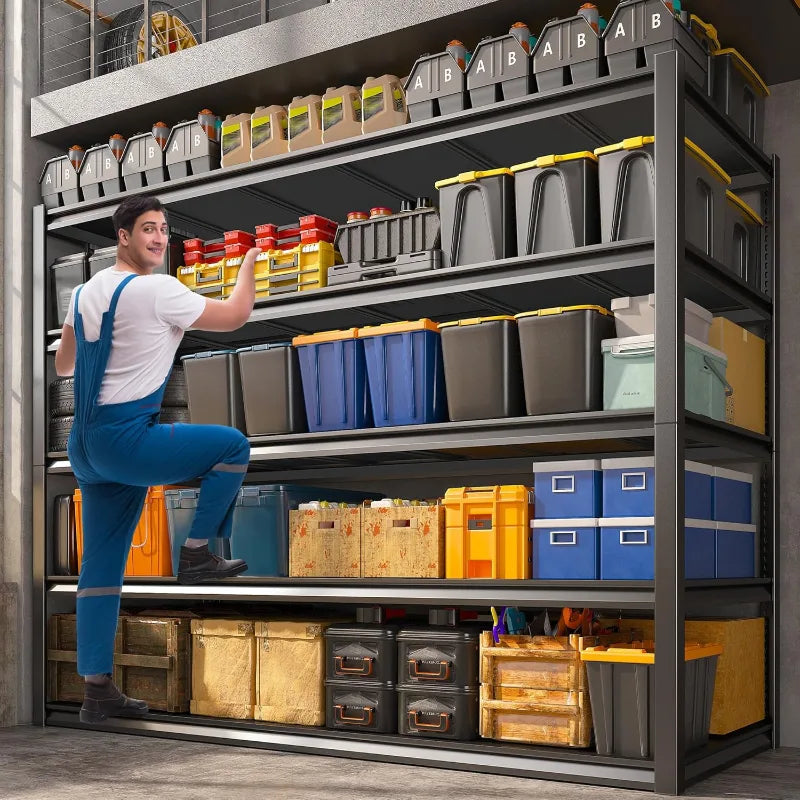 【🔥Factory Direct Clearout Sale🔥】48.4“W Garage Shelving 3000LBS Heavy Duty Metal Storage Shelves, Industrial Storage Shelving for Basement Warehouse