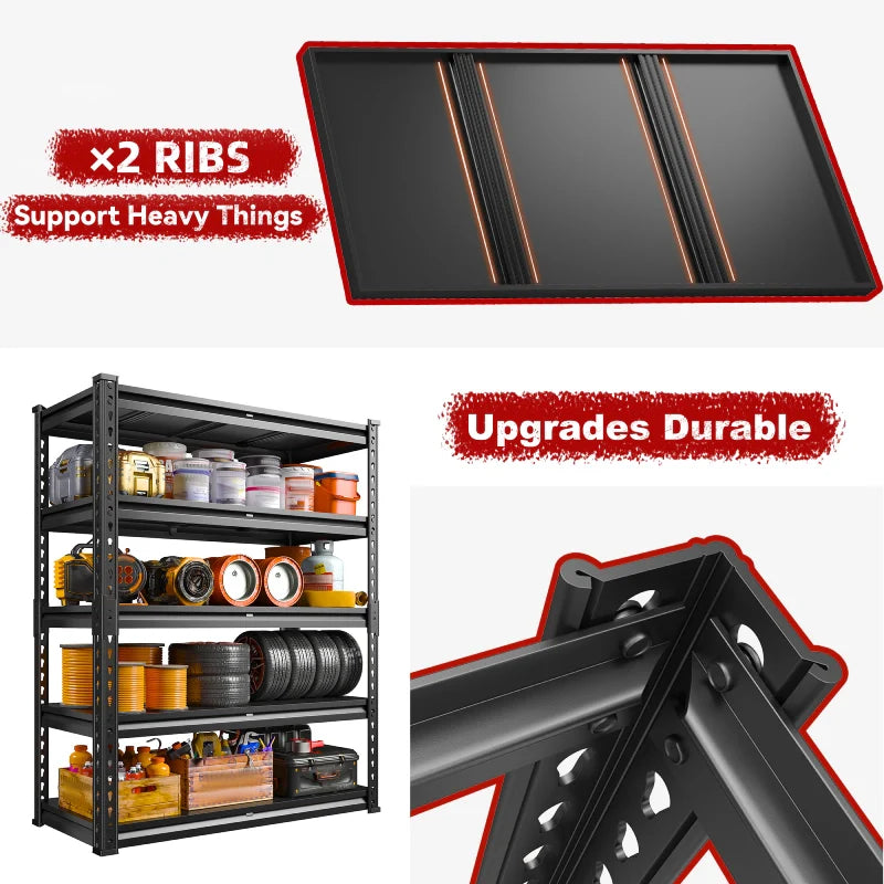 【🔥Factory Direct Clearout Sale🔥】72"H 2600LBS Garage Shelves,Metal Storage Shelving for Warehouse Commercial Pantry Garage