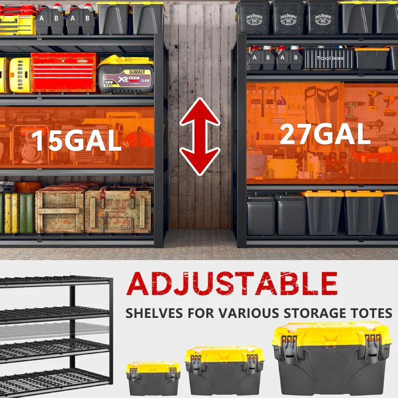 【🔥Factory Direct Clearout Sale🔥】60"W 4-Tier Shelves for Storage 2550LBS Adjustable Garage Shelving Storage Racks  for  Pantry Garage Basement