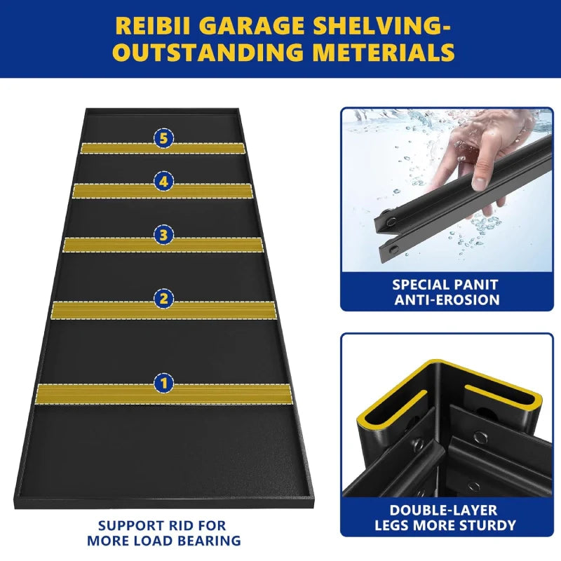 【🔥Factory Direct Clearout Sale🔥】48.4“W Garage Shelving 3000LBS Heavy Duty Metal Storage Shelves, Industrial Storage Shelving for Basement Warehouse