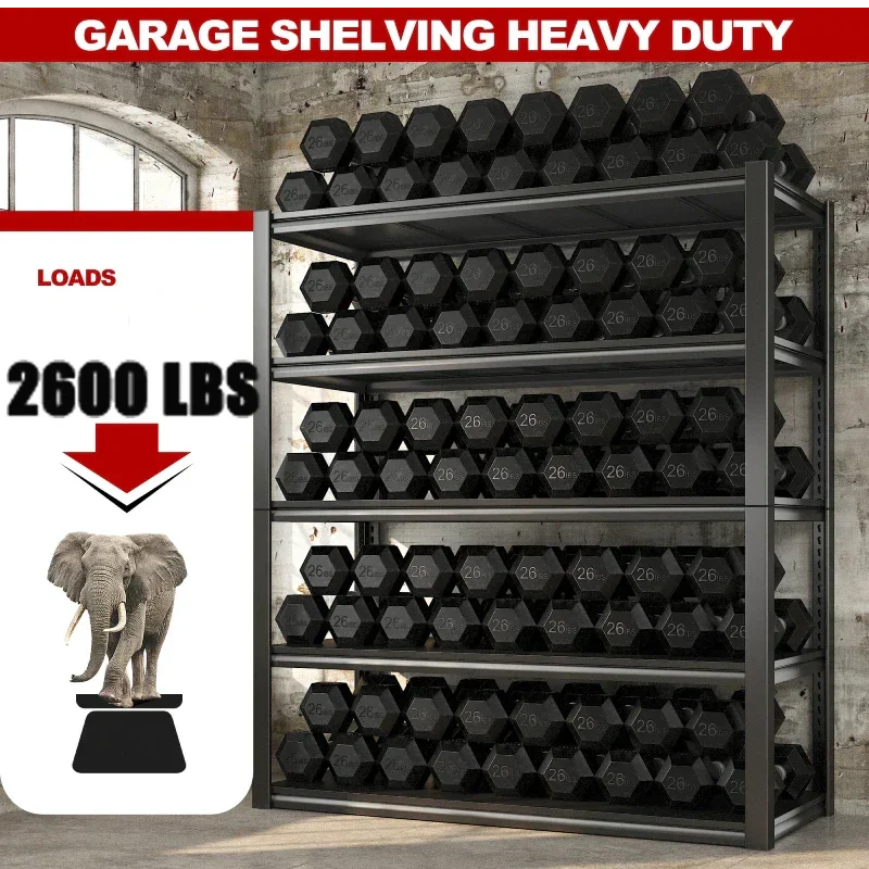 【🔥Factory Direct Clearout Sale🔥】5 Tier 72"H Garage Shelving,Adjustable Steel Storage Shelves 2600lbs for Warehouse,Basement,Garage,Industrial