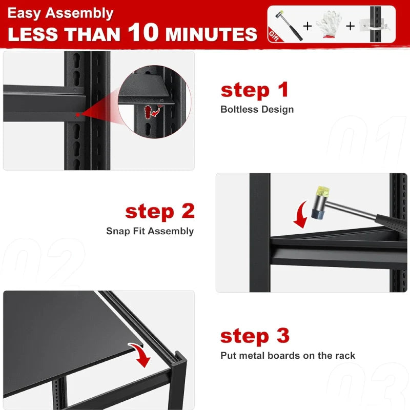 【🔥Factory Direct Clearout Sale🔥】78"H Storage Shelves 3100LBS Garage Shelving Heavy Duty Adjustable Metal Shelves Unit for Storage Rack