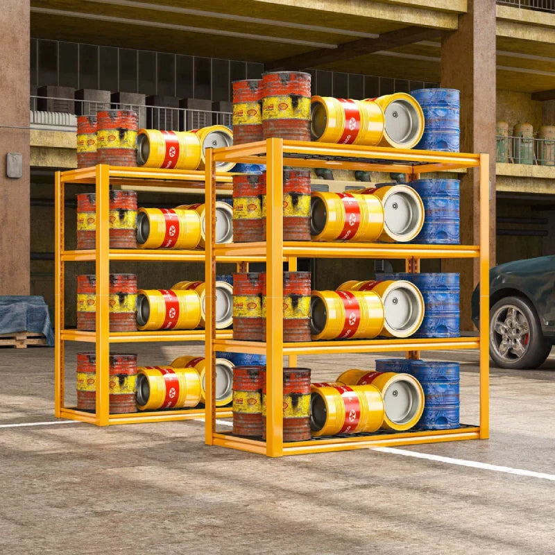【🔥Factory Direct Clearout Sale🔥】2PCS 4400 LBS Metal Garage Shelving,4 Tiers Heavy Duty Storage Shelves,Industrial Metal Storage Rack
